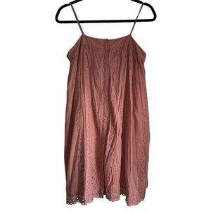 St. Roche‎ Kiki Blush Pink Belted eyelet Mini Dress size M